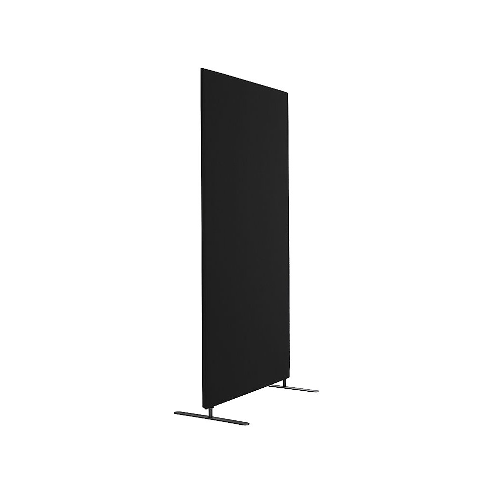 Akoestische scheidingswand Standard, rechte hoeken, hoogte 1500 mm, incl. voeten, breedte 1200 mm, zwart