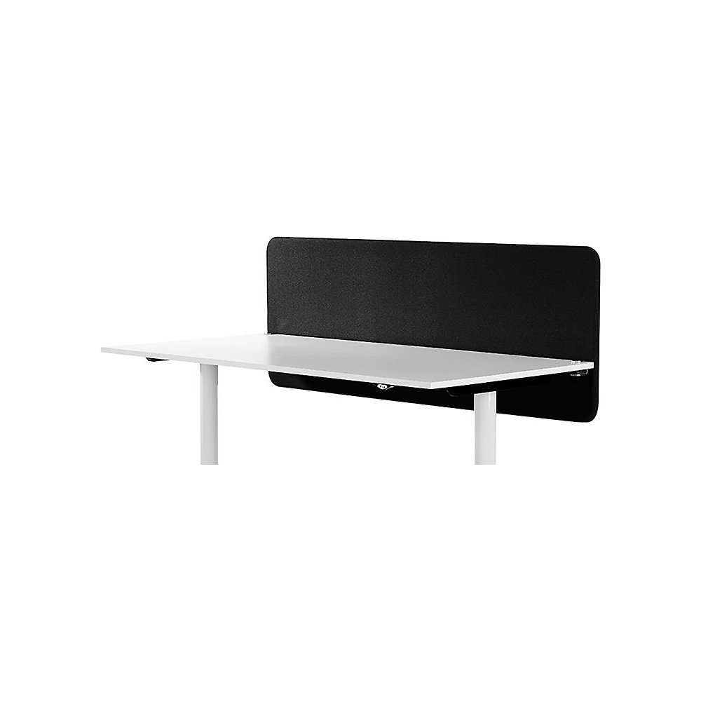 Akoestische bureauscheidingswand Standard met afgeronde hoeken, hoogte 650 mm, textiel, breedte 800 mm, zwart