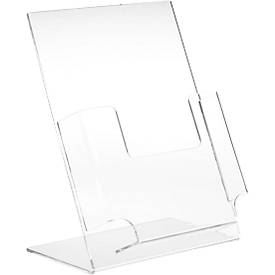 Acryl staande houder, A5Folderhouder van kristalhelder acryl, voor A5-formaat