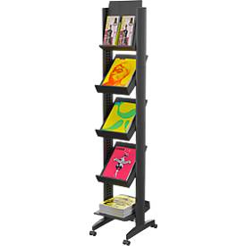 Paperflow Mobiele folderhouder CORNER, zwart