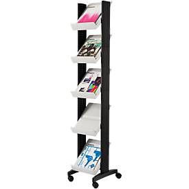 Paperflow Mobiele folderhouder CORNER, grijs