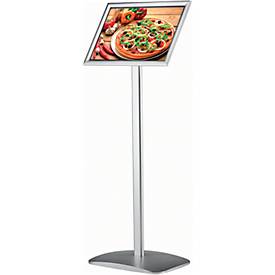 Informatiestandaard - aluminium - B 420 x D 300 x H 1000/964 mm - voor A4-formaat - staand of liggend -anti reflecterende beschermfolie - A4 verwisselbaar frame