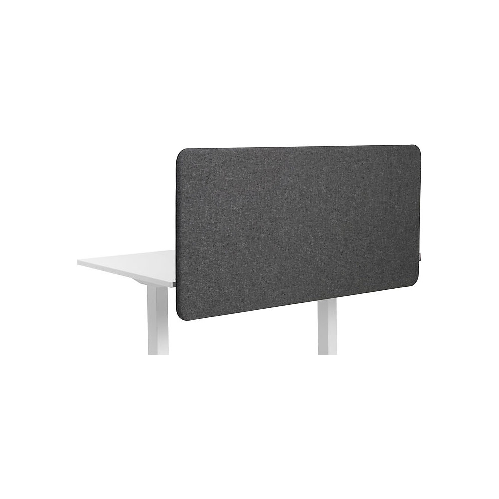 Akoestische bureauscheidingswand Softline Salsa, naar beneden hangend, hoogte 650 mm, textiel, breedte 2000 mm, donkergrijs