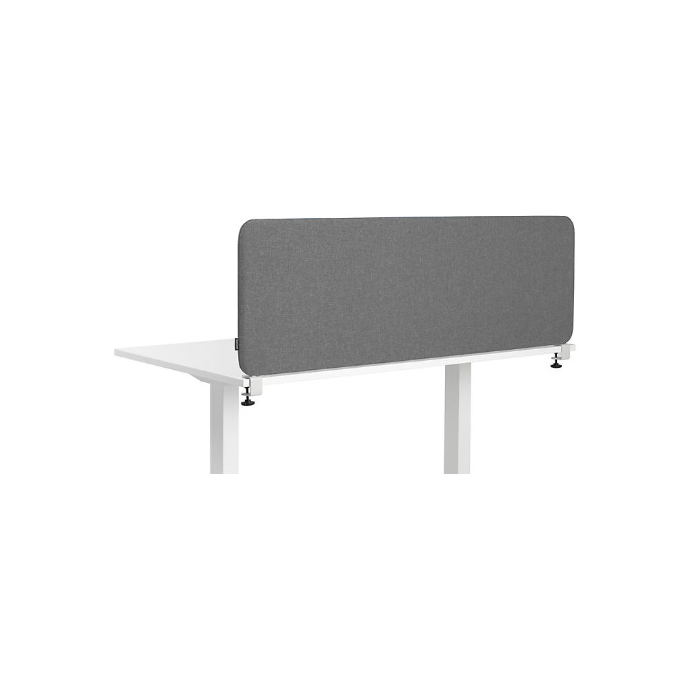 Akoestische bureauscheidingswand Softline Salsa, boven gemonteerd, hoogte 450 mm, textiel, breedte 600 mm, grijs