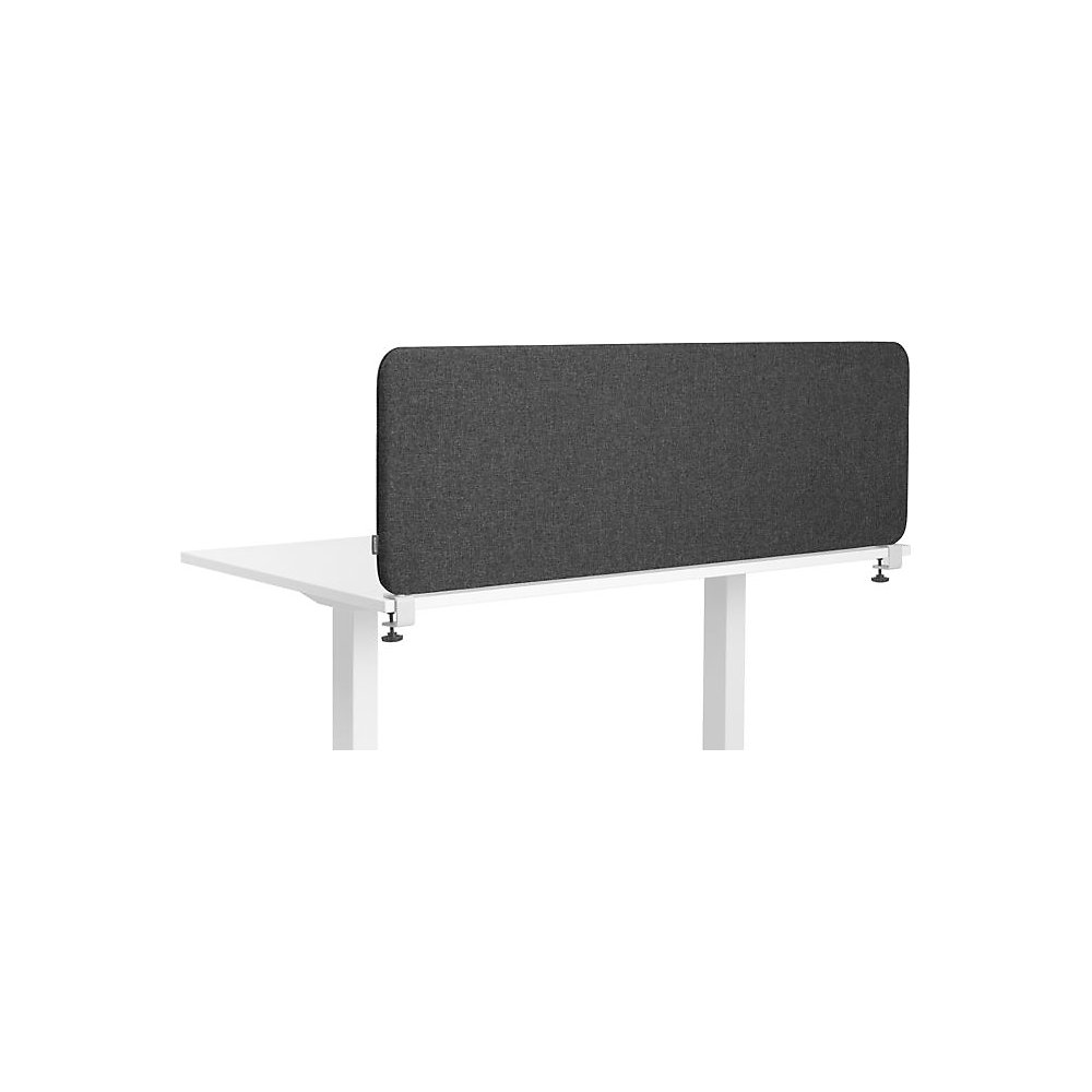 Akoestische bureauscheidingswand Softline Salsa, boven gemonteerd, hoogte 450 mm, textiel, breedte 600 mm, donkergrijs