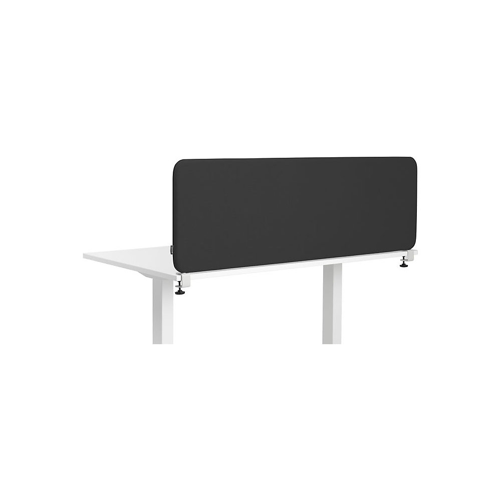 Akoestische bureauscheidingswand Softline Salsa, boven gemonteerd, hoogte 450 mm, textiel, breedte 600 mm, zwart
