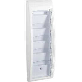 Paperflow Quickfit folderwandhouder, 5 vakken in DIN A5 formaat, B 228 x D 95 x H 650 mm, polystyreen, wit