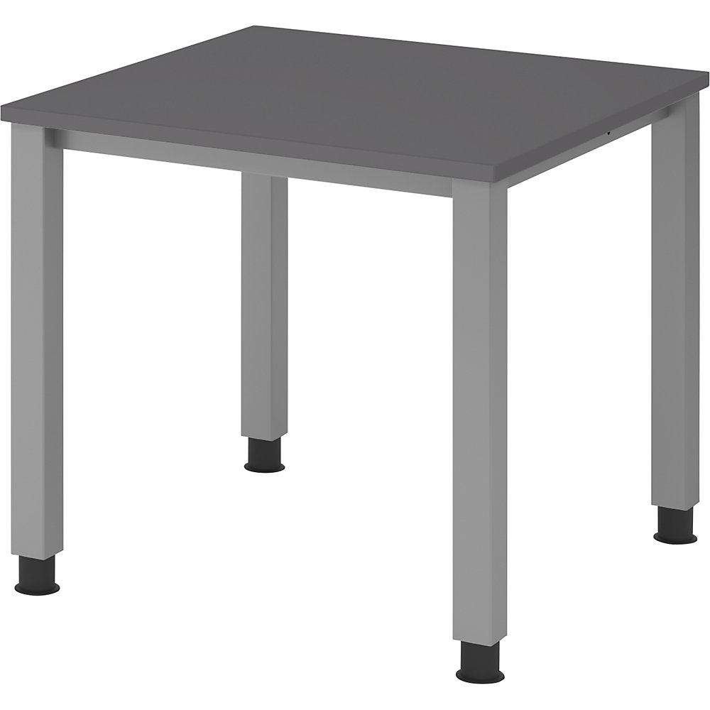 Eurokraft pro Bureautafel, onderstel met 4 poten, breedte 800 mm, aluminiumzilver / grafiet