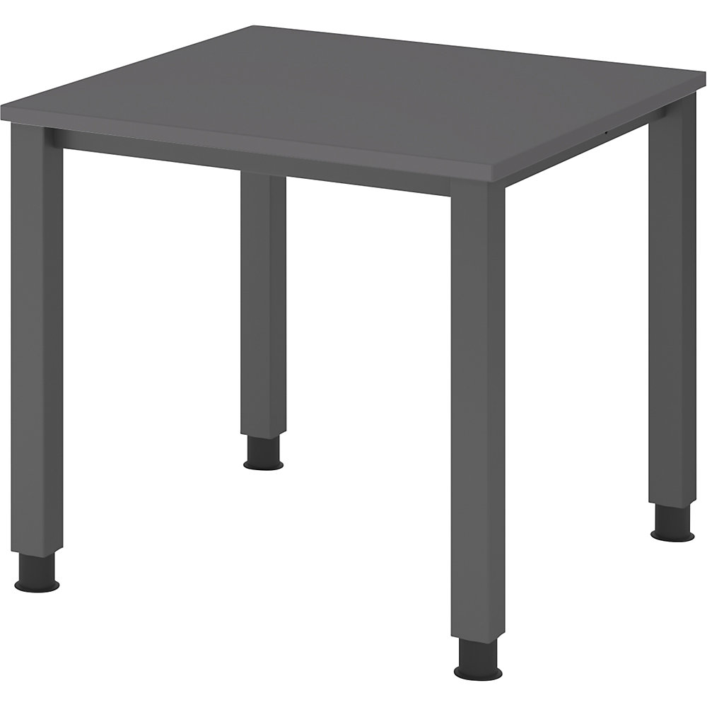 Eurokraft pro Bureautafel, onderstel met 4 poten, breedte 800 mm, grafiet / grafiet