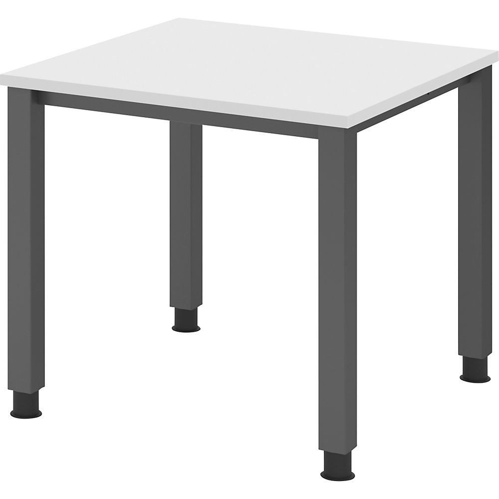 Eurokraft pro Bureautafel, onderstel met 4 poten, breedte 800 mm, grafiet / wit
