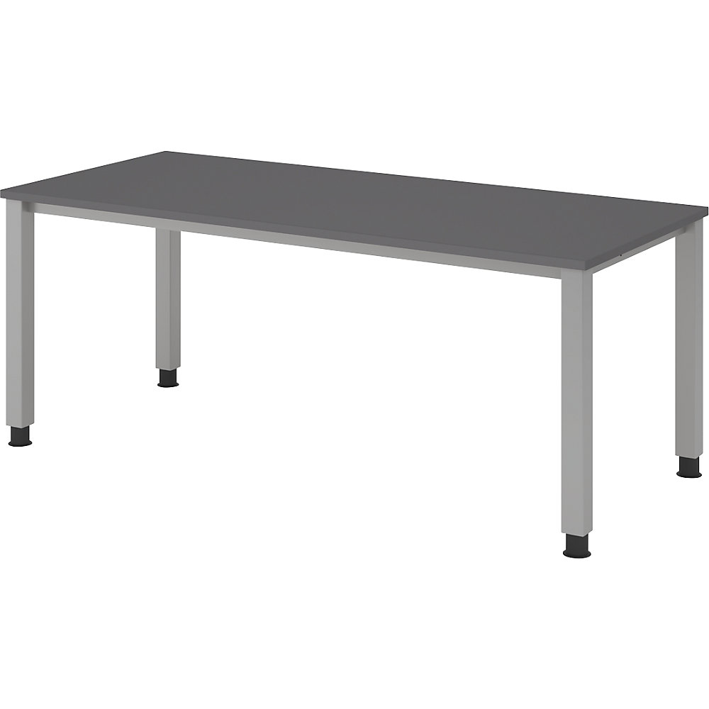 Eurokraft pro Bureautafel, onderstel met 4 poten, breedte 1800 mm, aluminiumzilver / grafiet