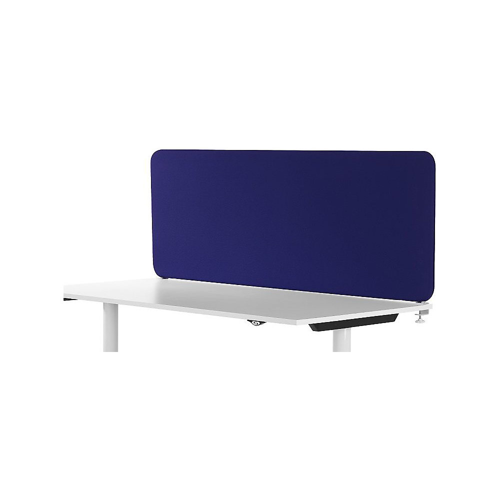 Akoestische bureauscheidingswand Softline Event, boven gemonteerd, h x d = 450 x 30 mm, textiel, breedte 600 mm, blauw