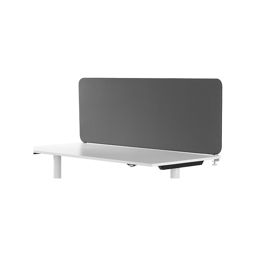 Akoestische bureauscheidingswand Softline Event, boven gemonteerd, h x d = 450 x 30 mm, textiel, breedte 1000 mm, grijs