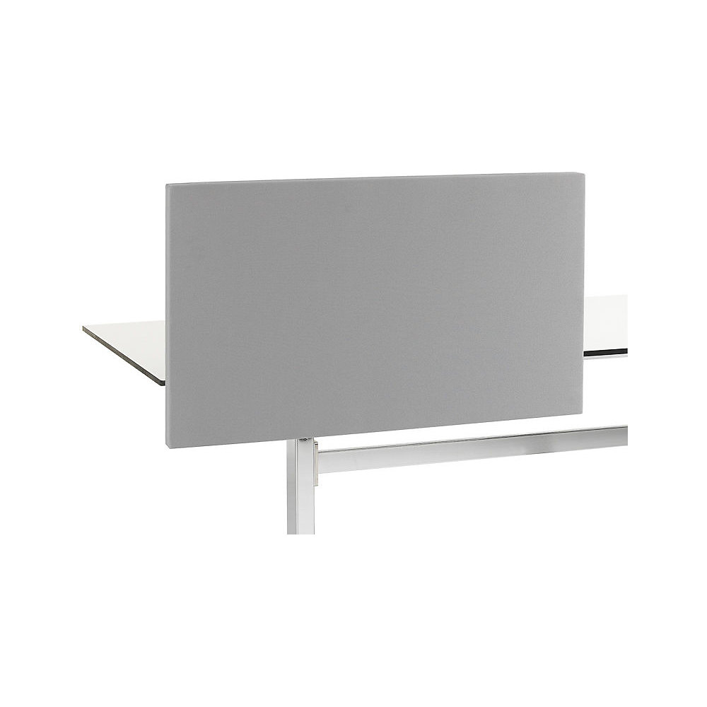 Akoestische bureauscheidingswand Standard met rechte hoeken, hoogte 650 mm, textiel, breedte 1400 mm, grijs