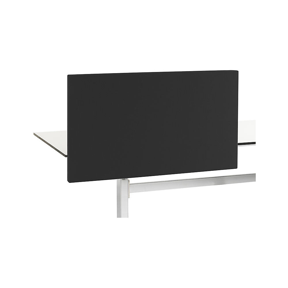 Akoestische bureauscheidingswand Standard met rechte hoeken, hoogte 650 mm, textiel, breedte 800 mm, zwart