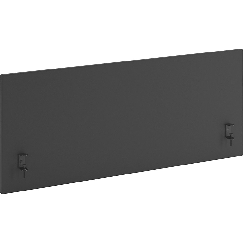 Akoestische bureauscheidingswand Standard met rechte hoeken, hoogte 650 mm, textiel, breedte 1600 mm, zwart