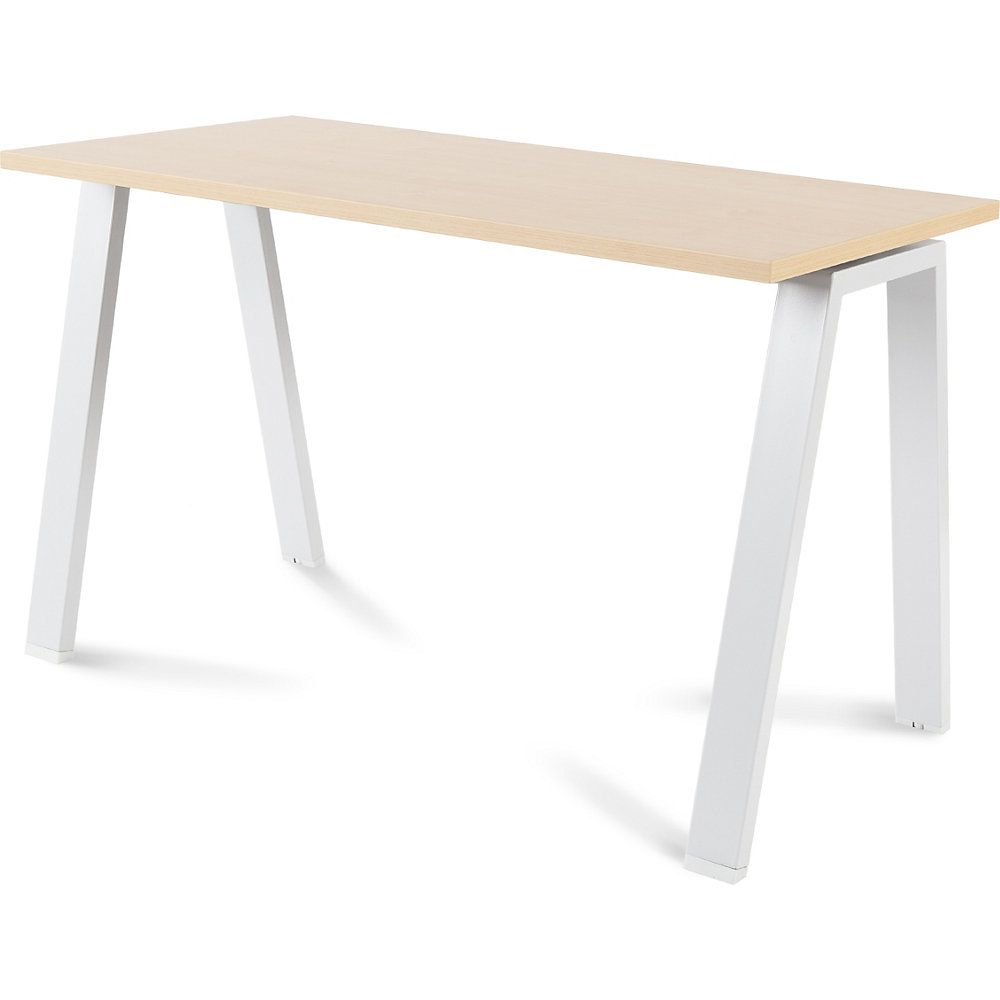 Bureau BLANCA, hoogte 740 mm, A-vormig frame, b x d = 1200 x 600 mm, beukenhoutdecor / wit