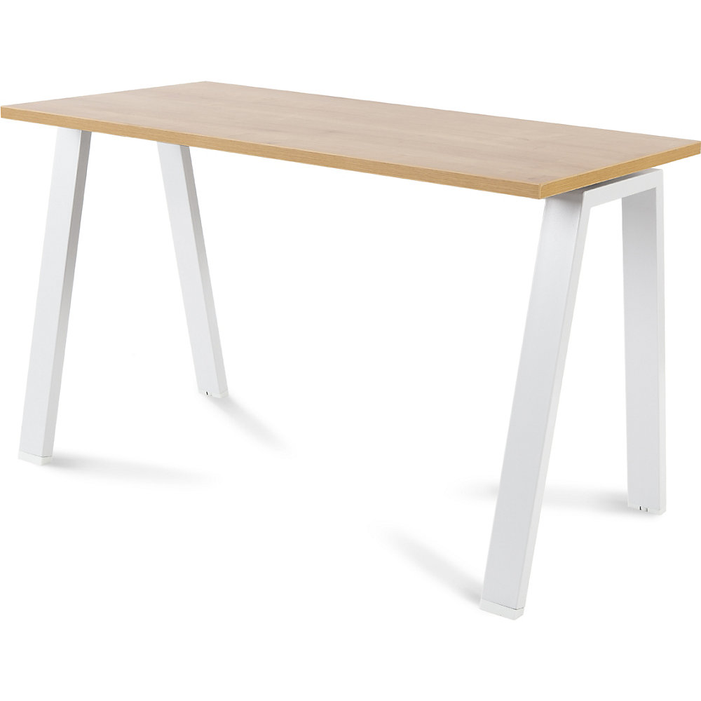 Bureau BLANCA, hoogte 740 mm, A-vormig frame, b x d = 1200 x 600 mm, eikenhoutdecor / wit
