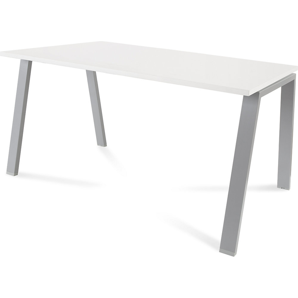 Bureau BLANCA, hoogte 740 mm, A-vormig frame, b x d = 1400 x 800 mm, wit / grijs
