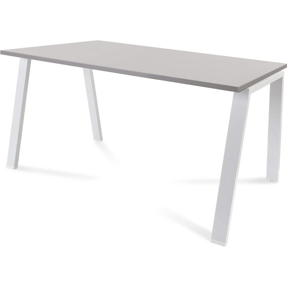 Bureau BLANCA, hoogte 740 mm, A-vormig frame, b x d = 1400 x 800 mm, grijs / wit