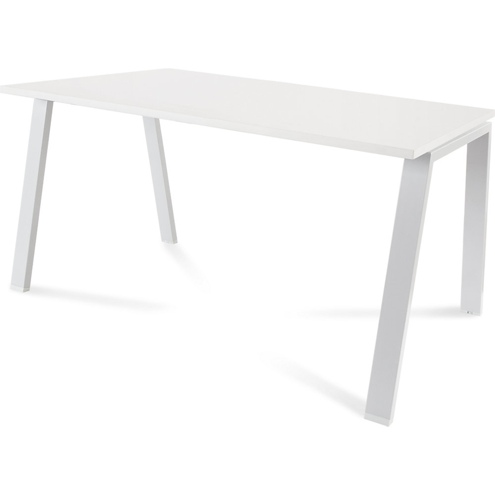 Bureau BLANCA, hoogte 740 mm, A-vormig frame, b x d = 1400 x 800 mm, wit / wit