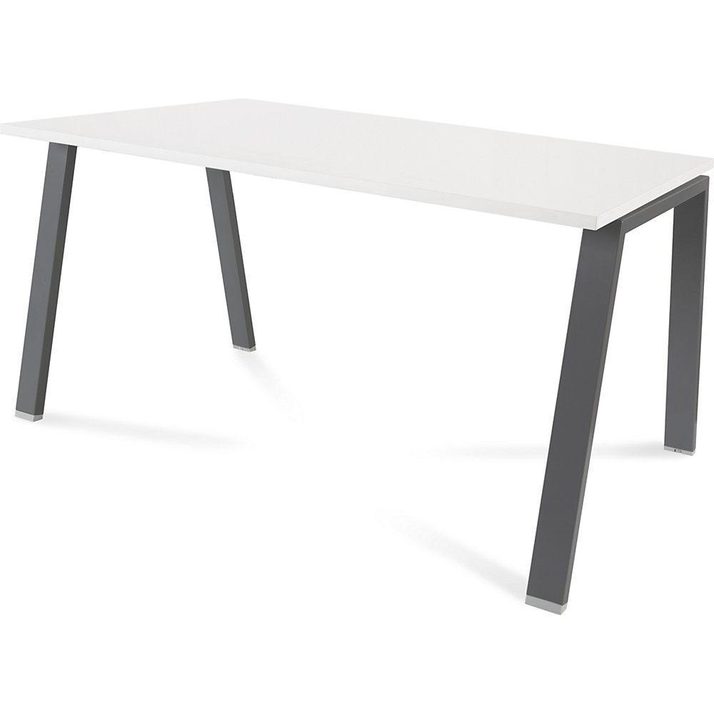 Bureau BLANCA, hoogte 740 mm, A-vormig frame, b x d = 1400 x 800 mm, wit / antraciet