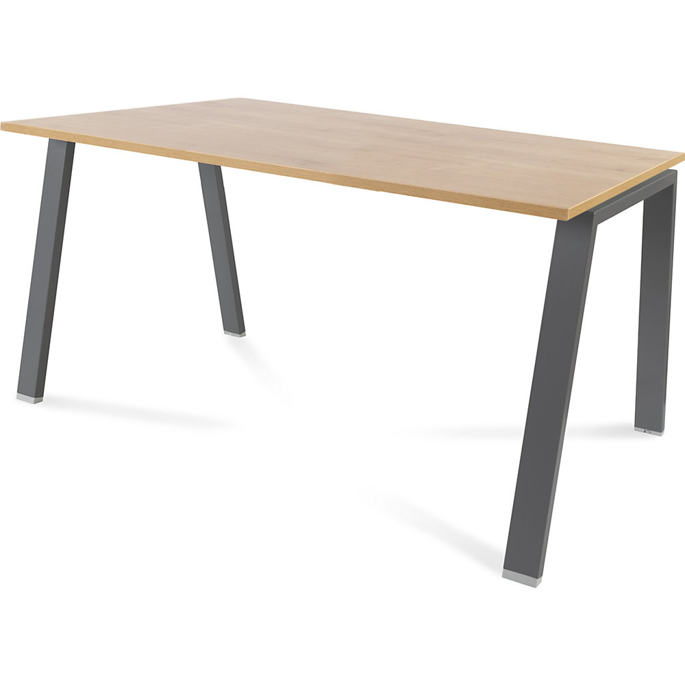 Bureau BLANCA, hoogte 740 mm, A-vormig frame, b x d = 1400 x 800 mm, eikenhoutdecor / antraciet