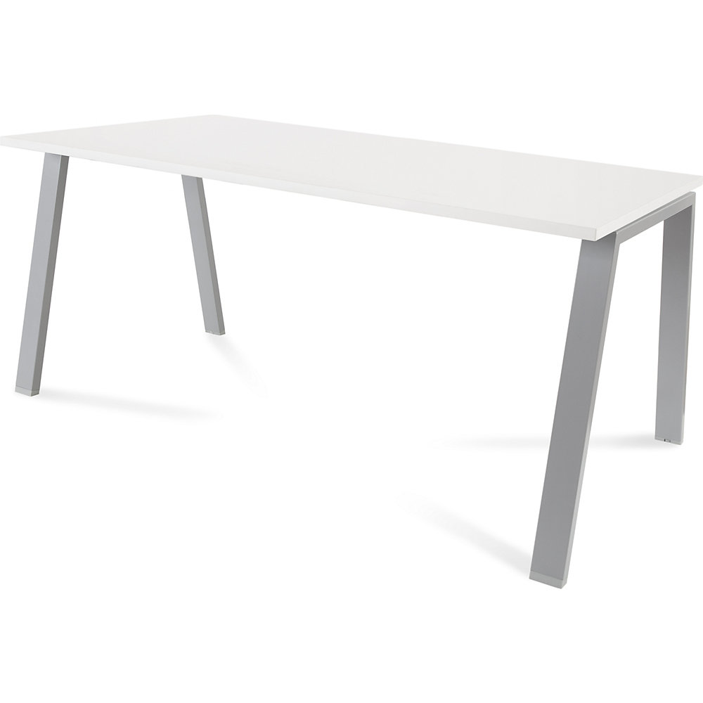 Bureau BLANCA, hoogte 740 mm, A-vormig frame, b x d = 1600 x 800 mm, wit / grijs