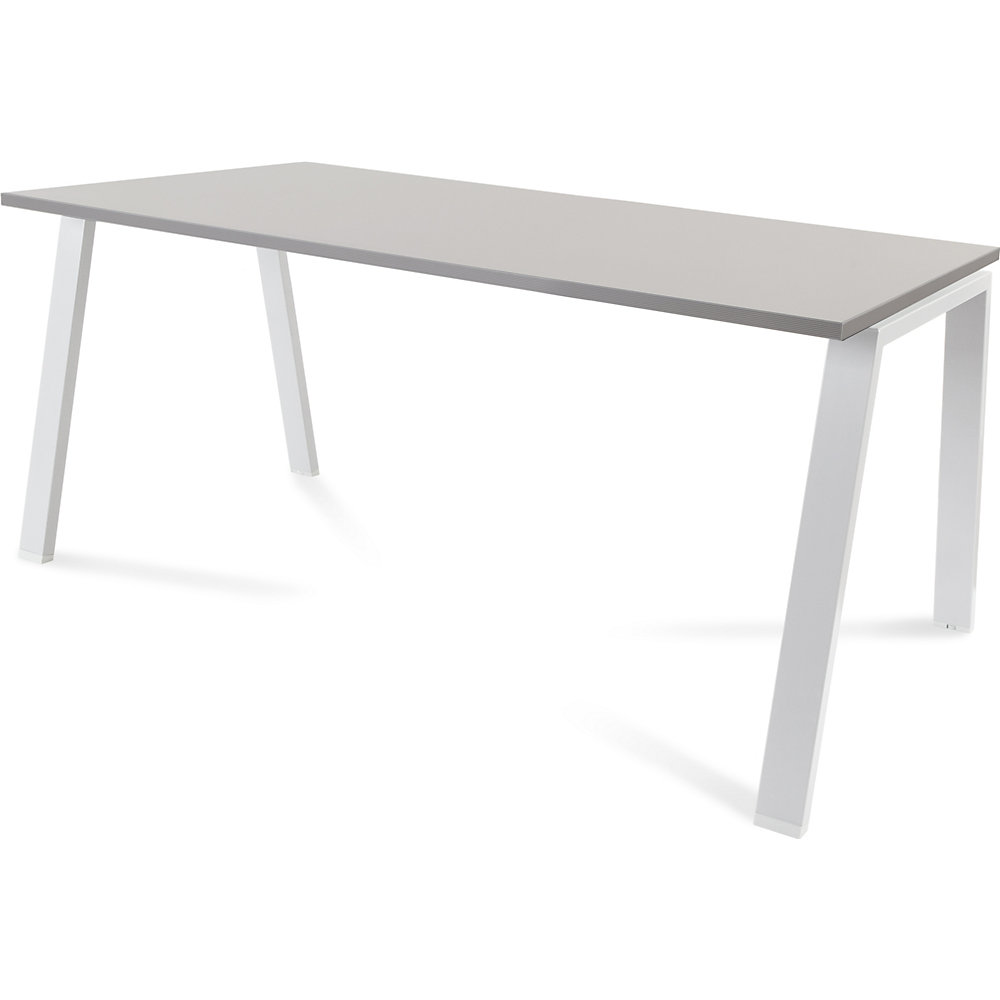 Bureau BLANCA, hoogte 740 mm, A-vormig frame, b x d = 1600 x 800 mm, grijs / wit