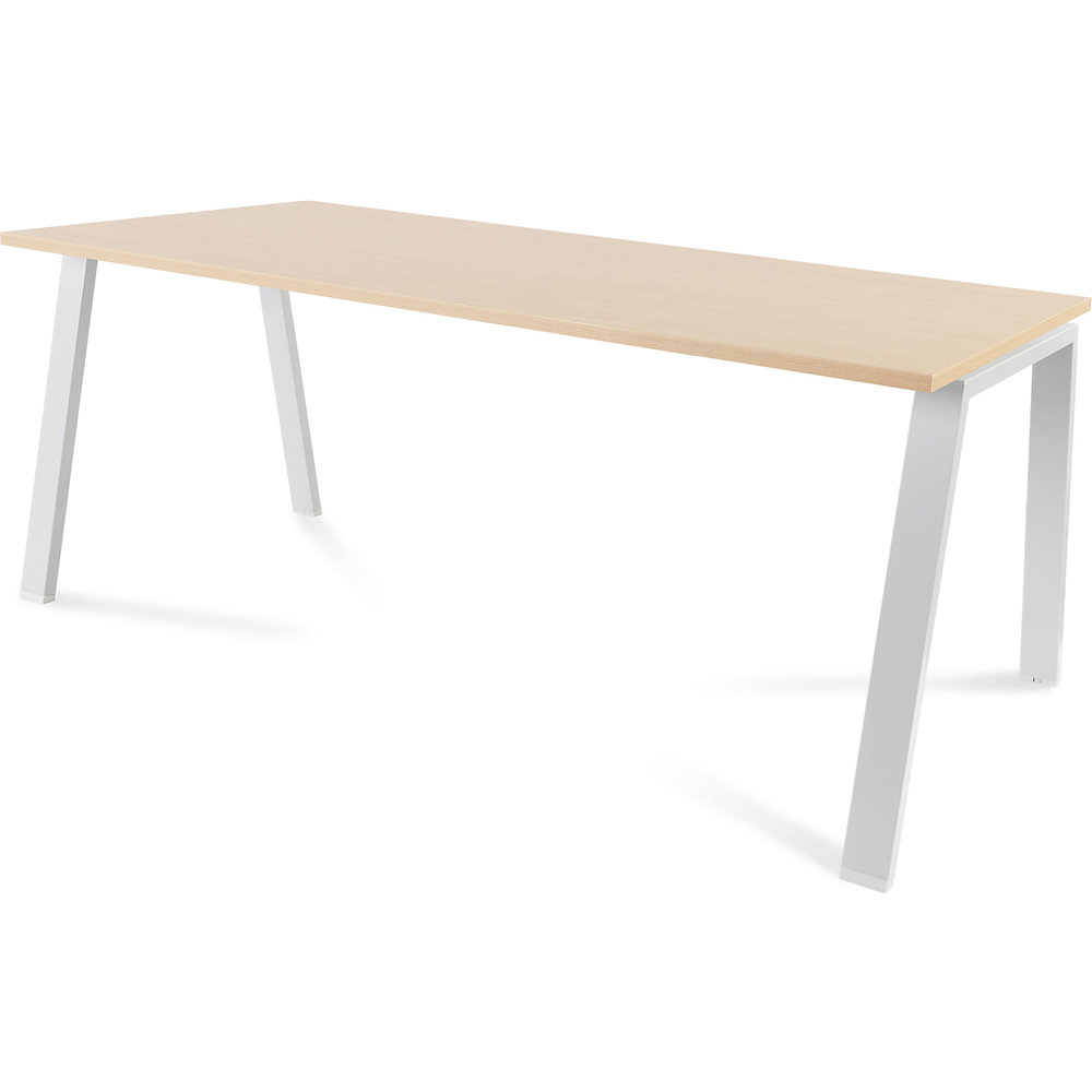 Bureau BLANCA, hoogte 740 mm, A-vormig frame, b x d = 1800 x 800 mm, beukenhoutdecor / wit