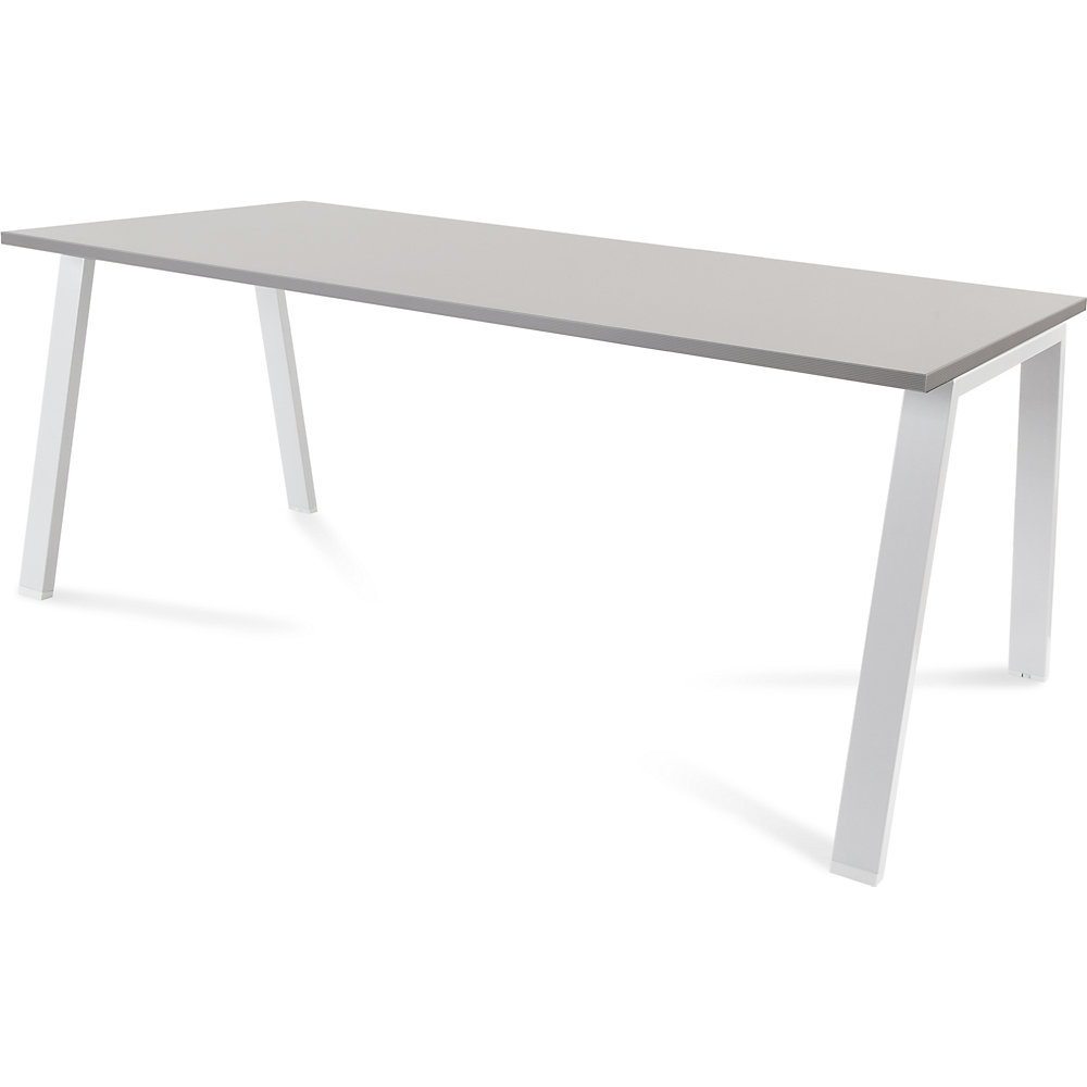 Bureau BLANCA, hoogte 740 mm, A-vormig frame, b x d = 1800 x 800 mm, grijs / wit