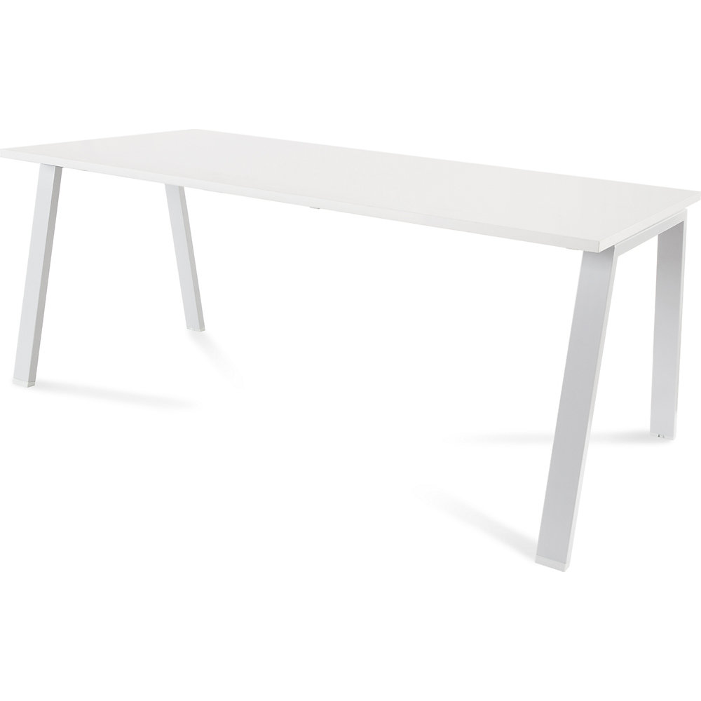 Bureau BLANCA, hoogte 740 mm, A-vormig frame, b x d = 1800 x 800 mm, wit / wit