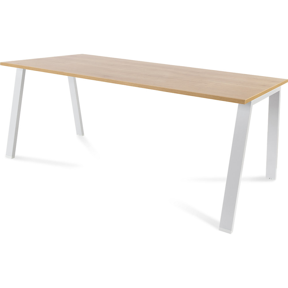 Bureau BLANCA, hoogte 740 mm, A-vormig frame, b x d = 1800 x 800 mm, eikenhoutdecor / wit