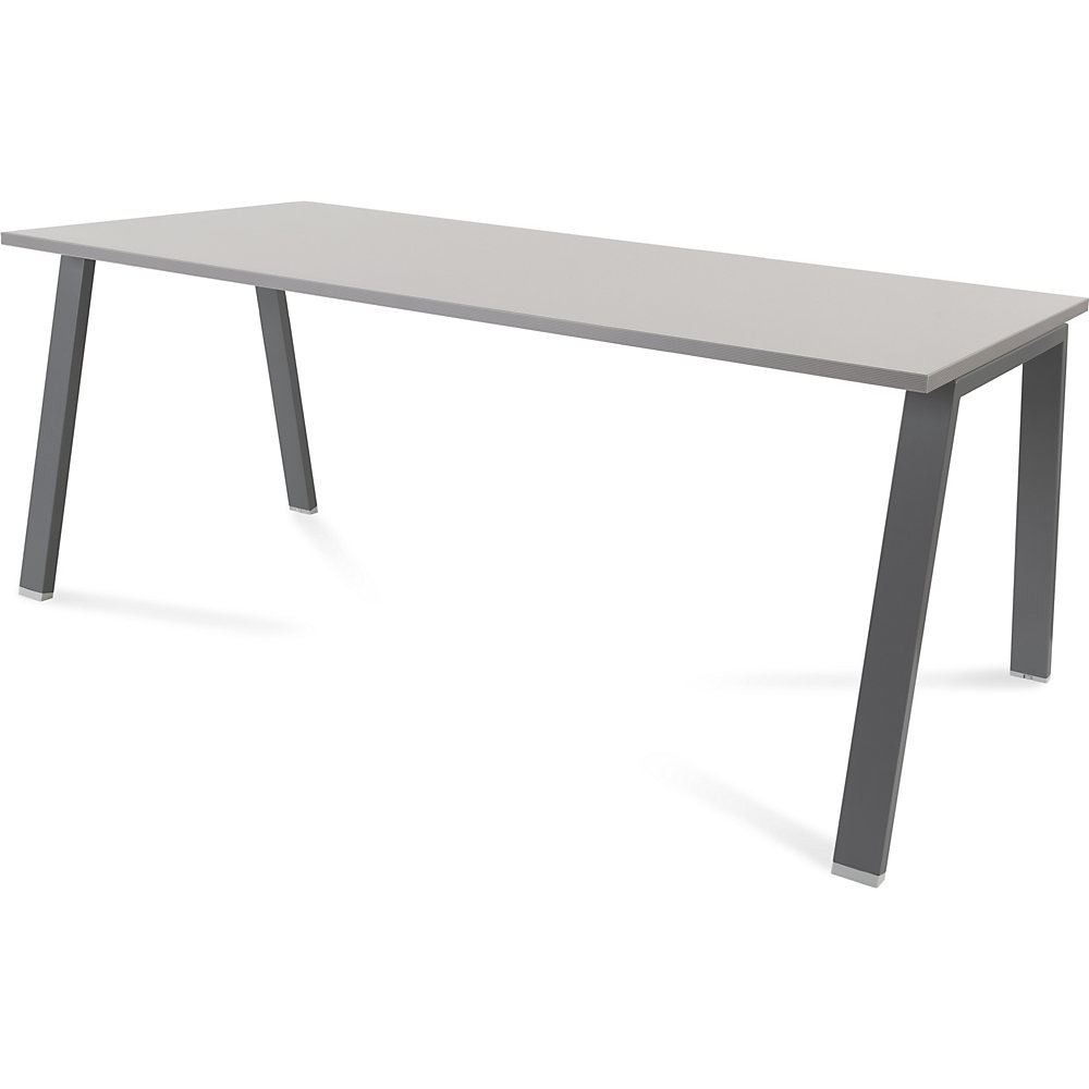 Bureau BLANCA, hoogte 740 mm, A-vormig frame, b x d = 1800 x 800 mm, grijs / antraciet