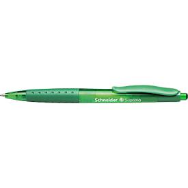 Schneider Biros  Suprimo, schrijfkleur groen, lijndikte M, roestvrijstalen punt, rubberen grip, 20 stuks, groen