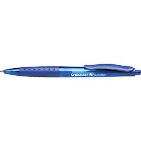 Schneider Biros  Suprimo, schrijfkleur blauw, lijndikte M, roestvrij stalen punt, rubberen grip, 20 stuks, blauw