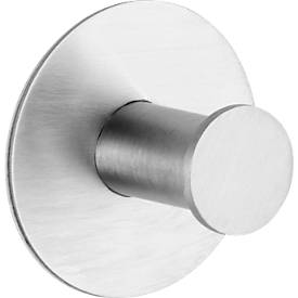 Muurhaak, rond, zelfklevend, Ø 50 x H 33 mm, roestvrij staal, zilver, 1 stuk