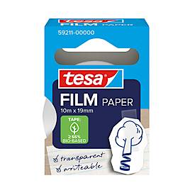 Tesa film Papier kleeffilm, transparant, 19 mm x 10 m, oplosmiddelvrij, kan gelabeld worden, 1 rol