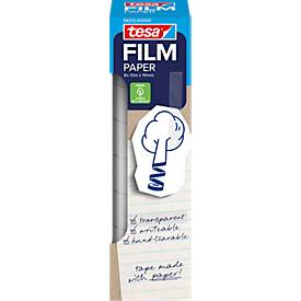 Tesa film Zelfklevende papieren folie, transparant, 19 mm x 10 m, kan gelabeld worden, 8 rollen in een verpakking