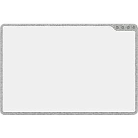 PLAYROOM whiteboard PLAYBOARD, e3-geëmailleerd staal, wit, gerecycled PET frame grijs, B 750 x H 500 mm