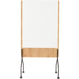 Rocada Verrijdbaar whiteboard  Naturel, draaibaar, magnetisch, staal op melaminehouten bord, bordoppervlak met B 1000 x H 1200 mm