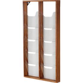 Update Display brochurehouder WoodMagazine, wandmodel, enkelzijdig, hout en acrylglas, beuken, 10 A4-compartimenten per stuk