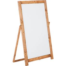 Stoepbord FLOOR - hout - B 440 x H 770 mm - whiteboard- magnetisch - grenenhout