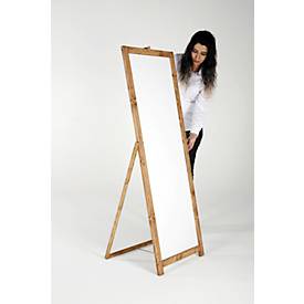 Stoepbord FLOOR - hout - B 440 x H 1370 mm - whiteboard- magnetisch - grenenhout