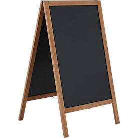 Stoepbord Economy outdoor - MDF - B 670 x H 1450 mm – magnetisch - 2 beschrijfbare zijden - beuken