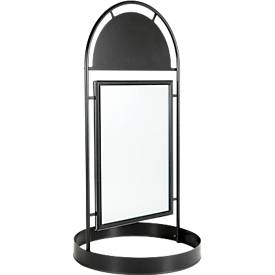 Update Display klantenstop Wiel, DIN A1, waterdicht, 35 mm kliklijst, logogedeelte, met wielen, zwart RAL 9005