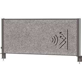 Maul bureauverdeler connecto Uplight, LED verlichting, 1200 x 500 mm, antraciet