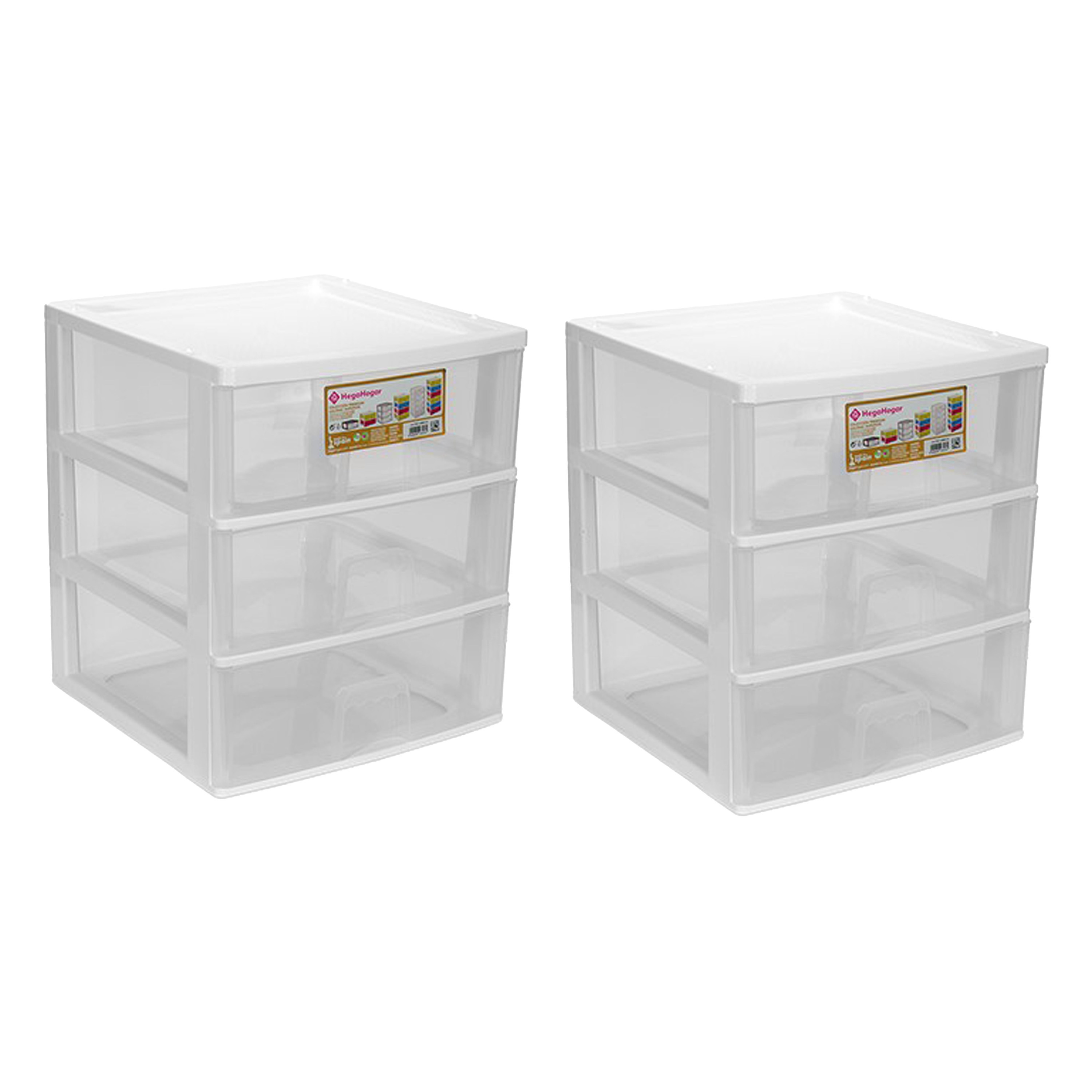Hega Hogar Ladeblokje - 2x lades - wit - kunststof - x x cm - ladekastje -