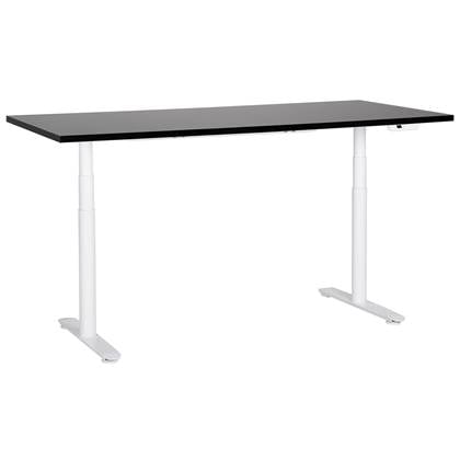Beliani DESTINAS-Elektrisch Verstelbaar bureau-Zwart|Wit-180 cm-MDF
