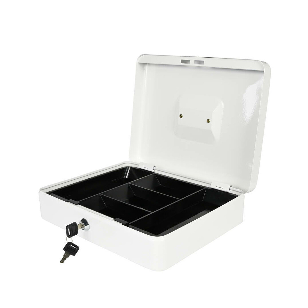 Benson Geldkistje - wit - met slot en geldlade - 30x24x9 cm -